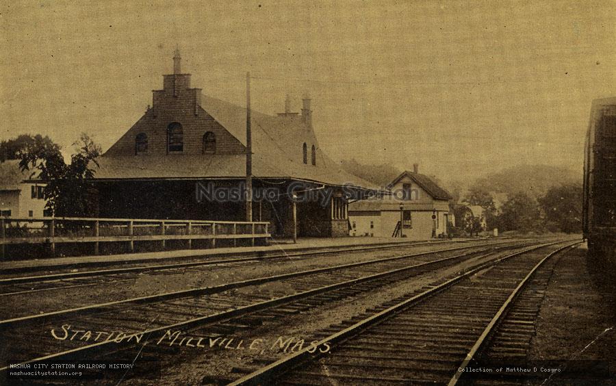 Postcard: Station, Millville, Massachusetts